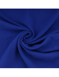 Double gauze cotton fabric - Cobalt