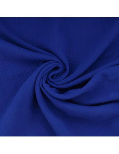 Double gauze cotton fabric - Cobalt