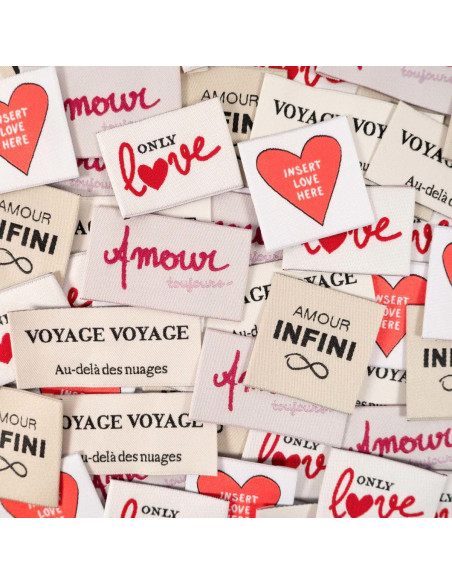 Set of 5 woven labels - Wanderlust assortment