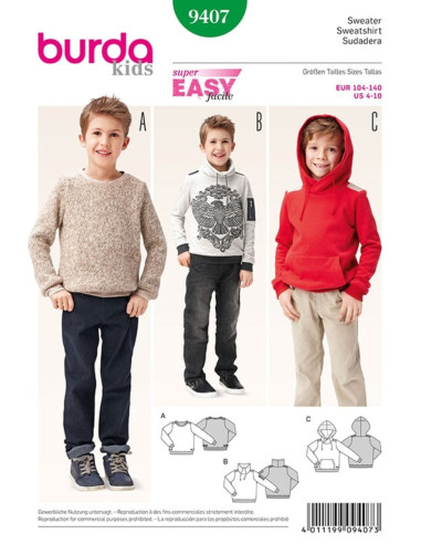 Sweatshirt pattern - Burda 9407