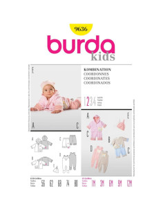 Sweater, pants, romper pattern - Burda 9636