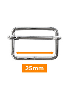 Sliding buckle - Silver 25 mm