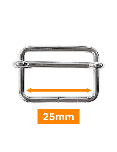 Sliding buckle - Silver 25 mm