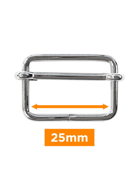 Sliding buckle - Silver 25 mm