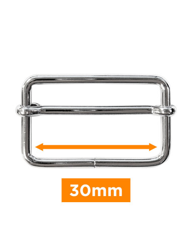 Sliding buckle - Silver 30 mm