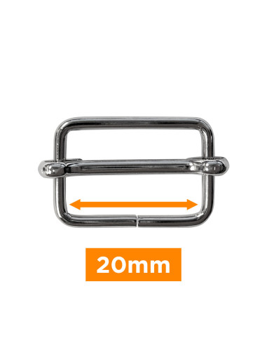 Sliding buckle - Silver 20 mm