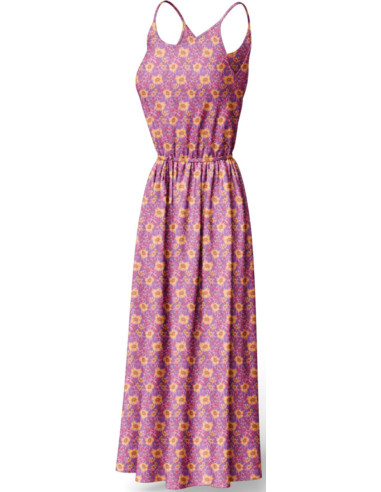 Fancy viscose fabric - Julissa violet and orange