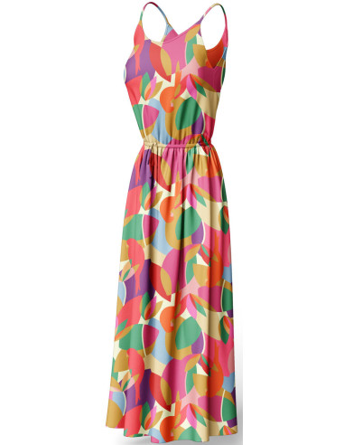 Fancy viscose fabric - Paradiz orange and pink
