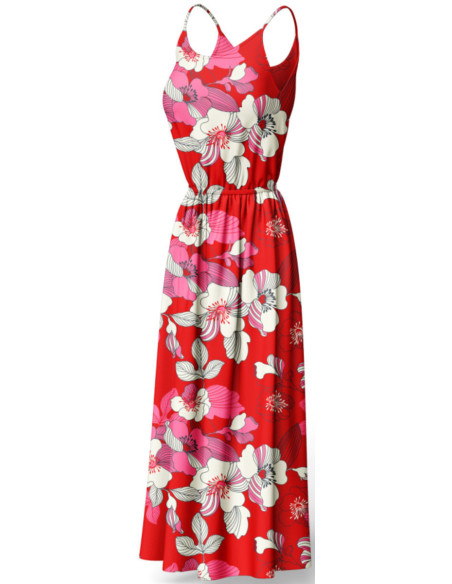 Fancy viscose fabric - Nellie red and pink