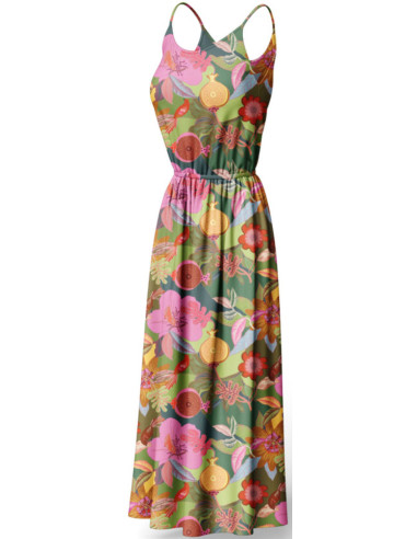 Fancy viscose fabric - Xodius green and pink