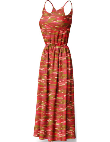 Fancy viscose fabric - Kiyo red and pink