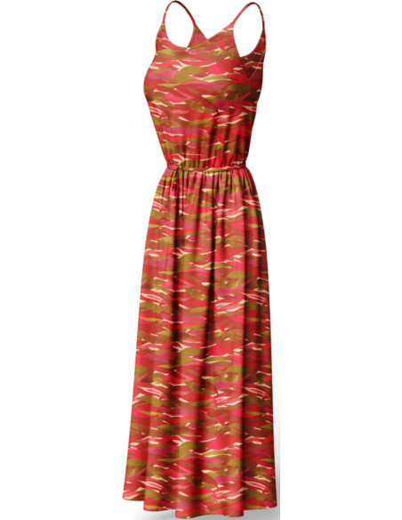 Fancy viscose fabric - Kiyo red and pink