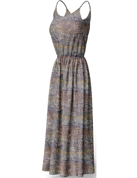 Fancy viscose fabric - Black and brown cobra