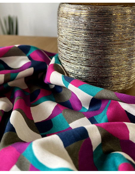 Neo Pop Viscose Satin Fabric - My Dress Made