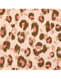 Cotton poplin fabric - Karula linen and pink 2