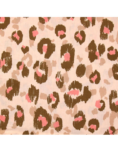 Cotton poplin fabric - Karula linen and pink