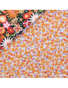Quilted cotton fabric - Childhood green and orange