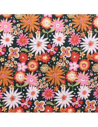 Quilted cotton fabric - Childhood green and orange