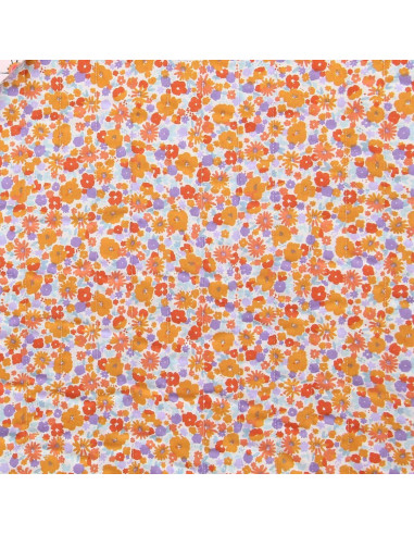 Quilted cotton fabric - Childhood green and orange