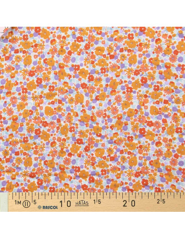 Quilted cotton fabric - Childhood green and orange