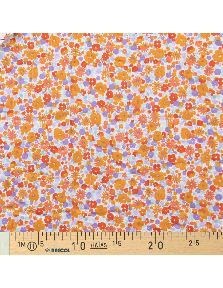 Quilted cotton fabric - Childhood green and orange