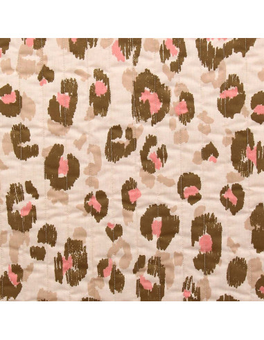 Quilted cotton fabric - Karula linen and green
