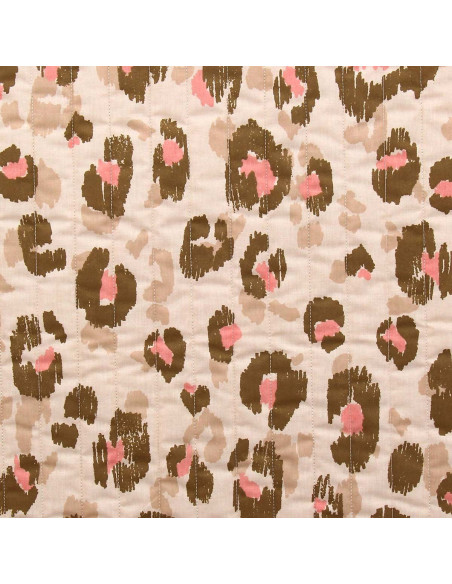 Quilted cotton fabric - Karula linen and green