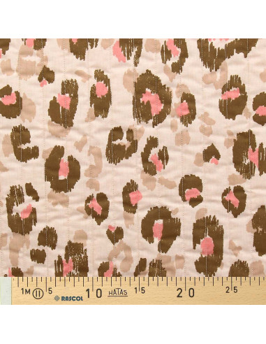 Quilted cotton fabric - Karula linen and green