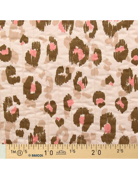 Quilted cotton fabric - Karula linen and green