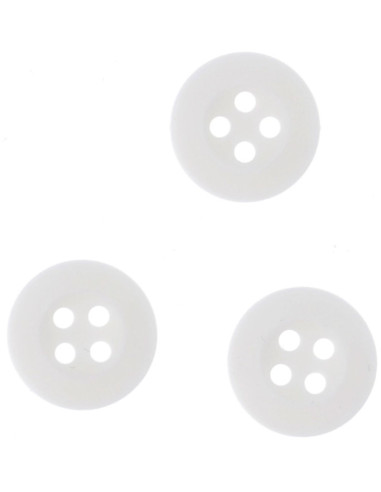 Soft white buttons to sew for pajamas and homewear Bohin