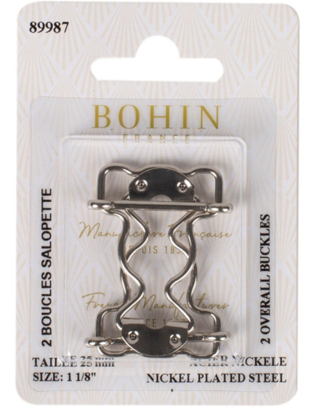 Special overall buckles 25 mm silver Bohin