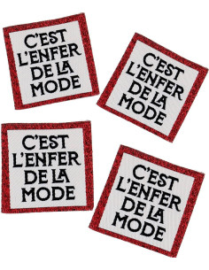 Set of 4 sew-on labels - It's fashion hell