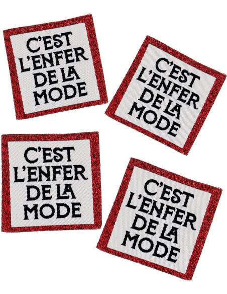 Set of 4 sew-on labels - It's fashion hell