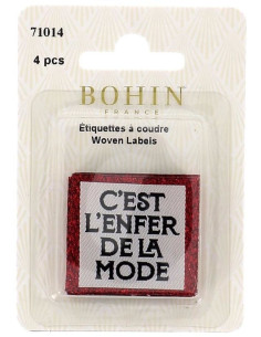Set of 4 sew-on labels - It's fashion hell 2