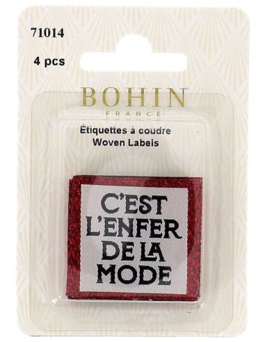 Set of 4 sew-on labels - It's fashion hell