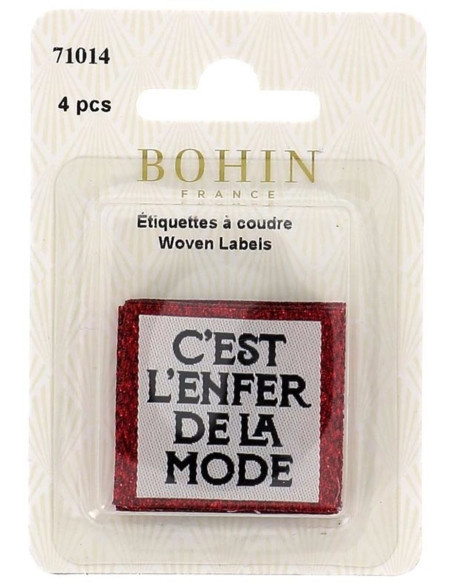 Set of 4 sew-on labels - It's fashion hell