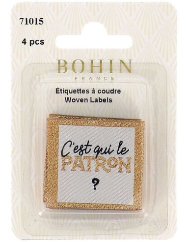 Set of 4 sew-on labels - Who's the boss?