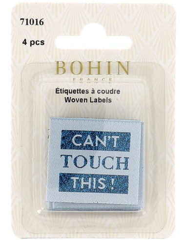 Set of 4 sew-on labels - Can't touch this!