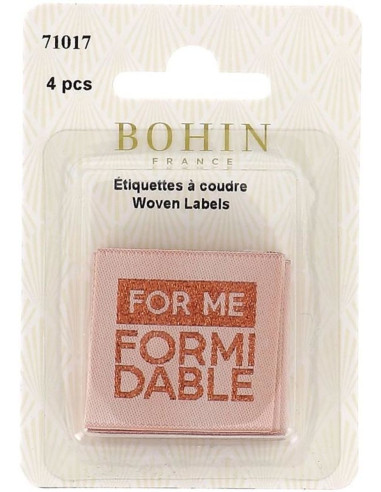 Set of 4 sew-on labels - For me formidable