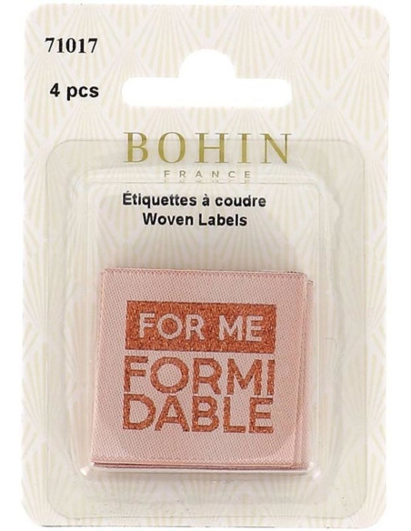 Set of 4 sew-on labels - For me formidable