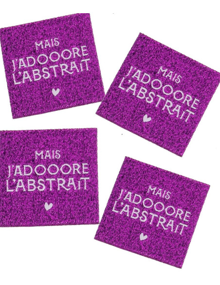 Set of 4 sew-on labels - But I just love the abstract