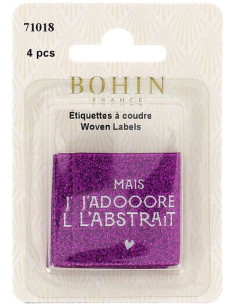 Set of 4 sew-on labels - But I just love the abstract 2