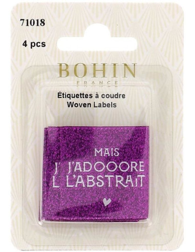 Set of 4 sew-on labels - But I just love the abstract