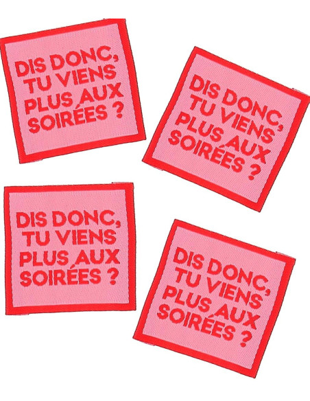 Set of 4 sew-on labels - So, you don't come to parties anymore?