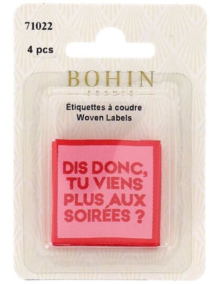 Set of 4 sew-on labels - So, you don't come to parties anymore?