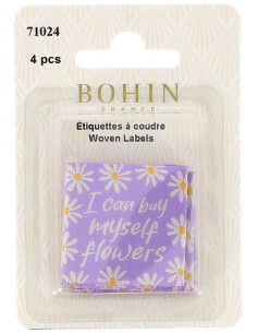 Set of 4 sew-on labels - I can buy myself flowers 2
