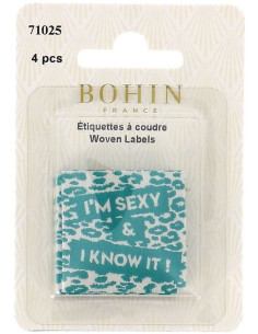 Set of 4 sew-on labels - I'm sexy & I know it! 2