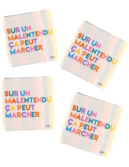 Set of 4 sew-on labels - On a misunderstanding, it might work