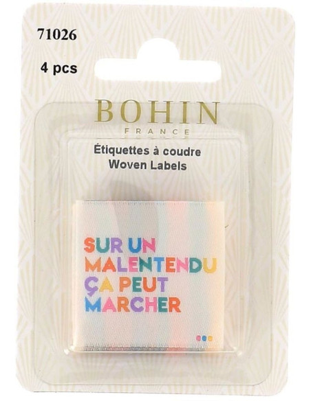 Set of 4 sew-on labels - On a misunderstanding, it might work
