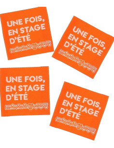 Set of 4 sew-on labels - Once, during a summer internship